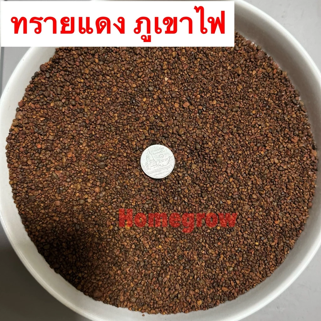 ทรายภูเขาไฟ แดง น้ำตาลแดง สีแดง ตู้ปลาช่อน ตู้ปลา รองพื้นตู้ โรยกระถาง คลุมหน้าดิน