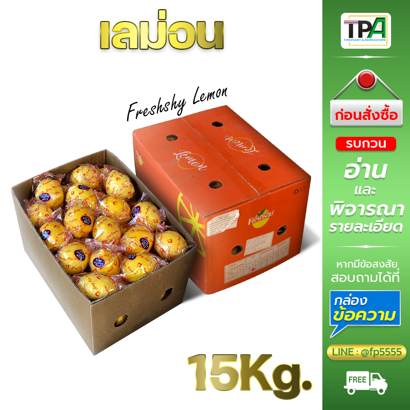 เลม่อน-A1(ผลสด-จีน) 14-15 kg.-Lemon. (น้ำหนัก จำนวน สี อ่อนแก่ รบกวนอ่านรายละเอียดก่อนกดสั่งซื้อ)