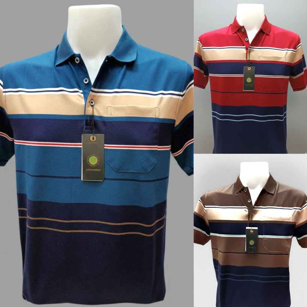 เสื้อโปโล เสื้อคอปกแขนสั้น มีกระเป๋าข้าง : Short-sleeve polo shirt with side pockets(T5823)