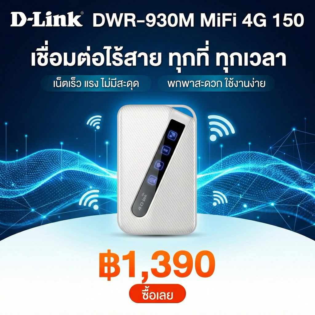 MiFi 4G D-Link DWR-930M 150 Mbps เน็ตแรง เร็วทันใจ ซื้อเลย!