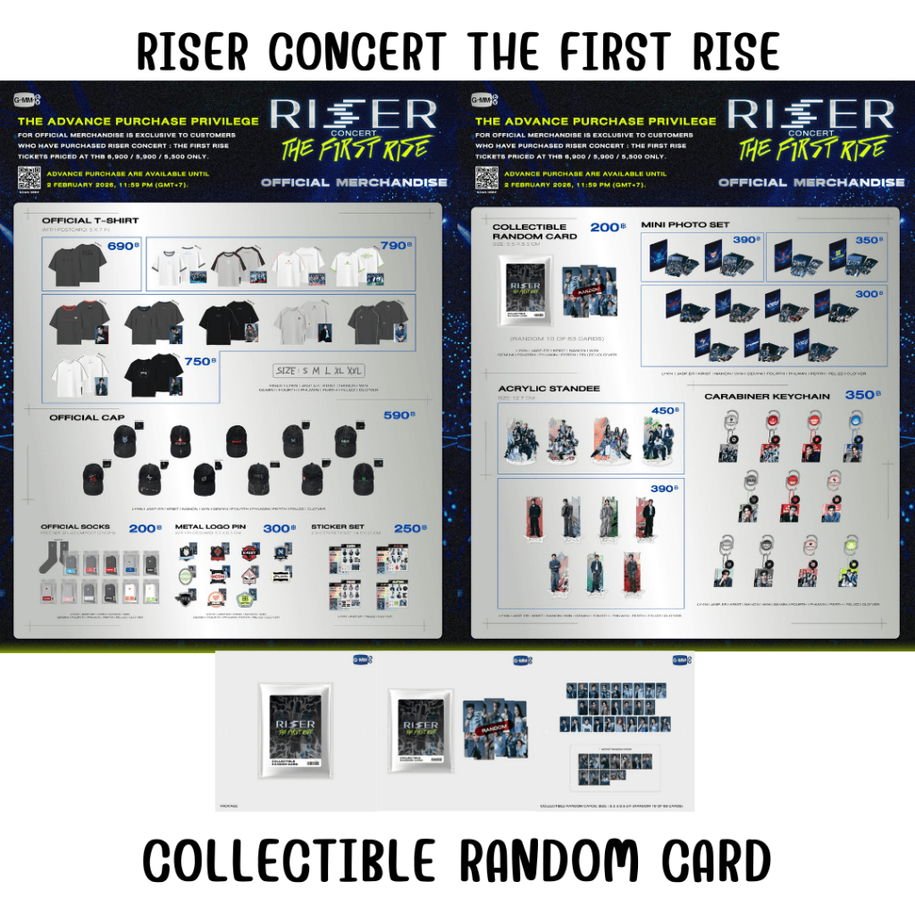 🩷พร้อมส่ง🩷 RISER CONCERT COLLECTIBLE RANDOM CARD | LYKN JASP.ER NANON WIN GEMINI FOURTH PHUWIN PERTH