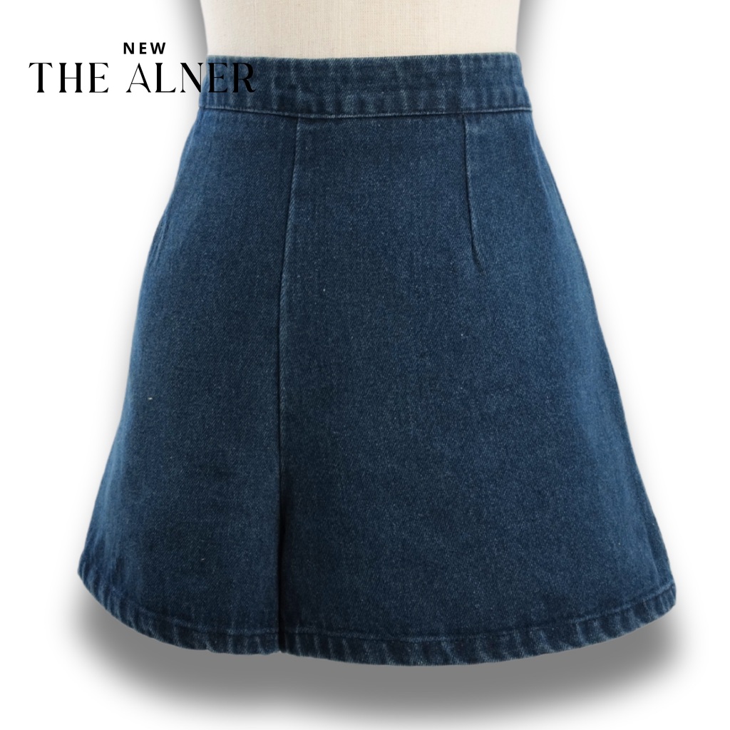 Thealner-AN417 (เซตเสื้อยีนส์แขนกุดแต่งโบว์แดง กางเกงขาสั้น) - รูปที่ 4