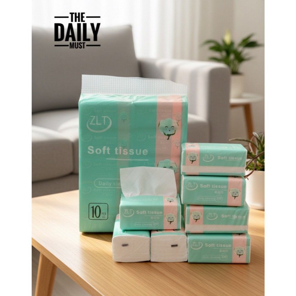 ทิชชู่ ZLT Soft Tissue (แพ็ก10) ทิชชู่สำหรับเช็ดทำความสะอาดประจำวัน