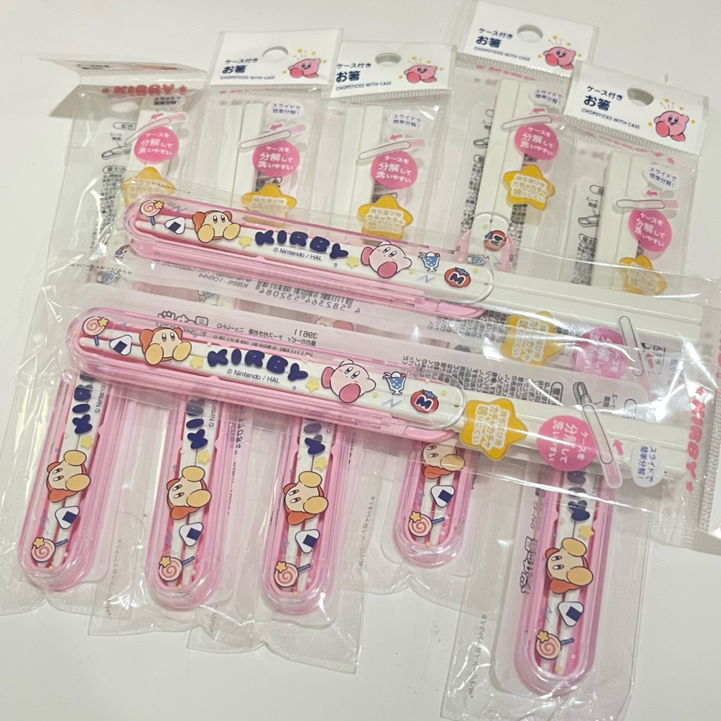 A14🇯🇵 Kirby Chopsticks ตะเกียบลายเคอบี้ ตะเกียบเด็ก ของแท้จาก🇯🇵 ของใช้เด็ก อุปกรณ์ครัว ซานริโอ้ ของขวัญน่ารัก