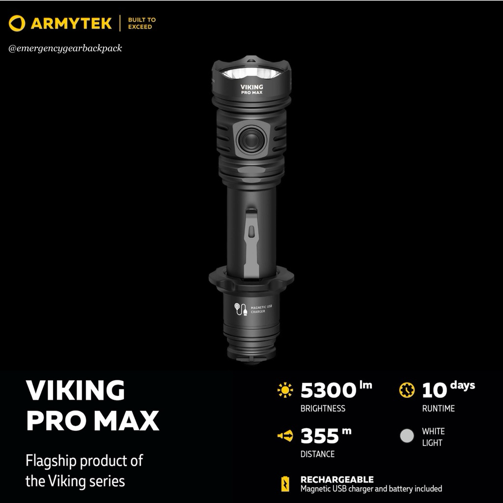 Armytek Viking Pro Max 5300 lm 355 m High-Output Flashlight