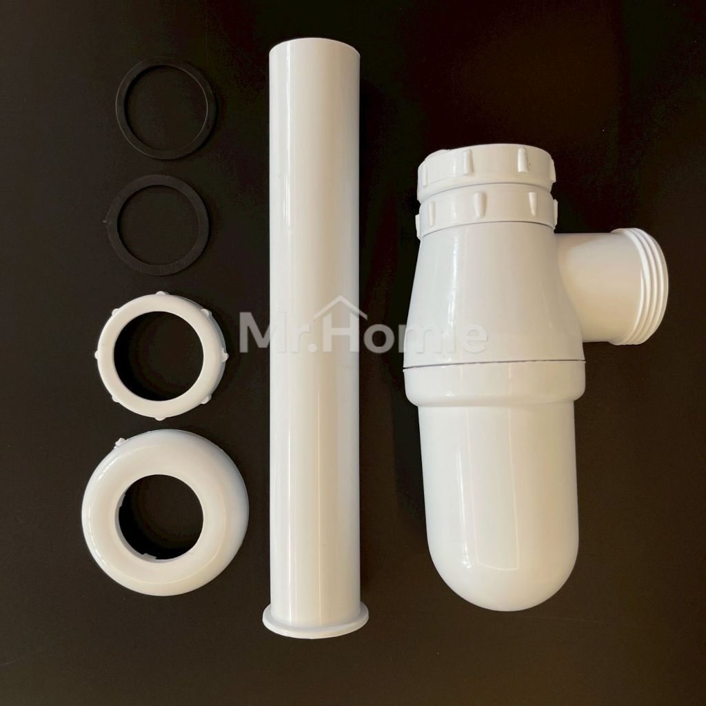 ท่อน้ำทิ้งกระปุก ชุดชาร์ป พลาสติกขาว สำหรับอ่างล้างมือ อ่างล้างหน้า K-121