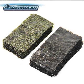 VastOcean Seaweed 2in1 50g (48 แผ่น) สาหร่ายทะเล อาหารปลาทะเล เสริมโปรตีน และที่หนีบ
