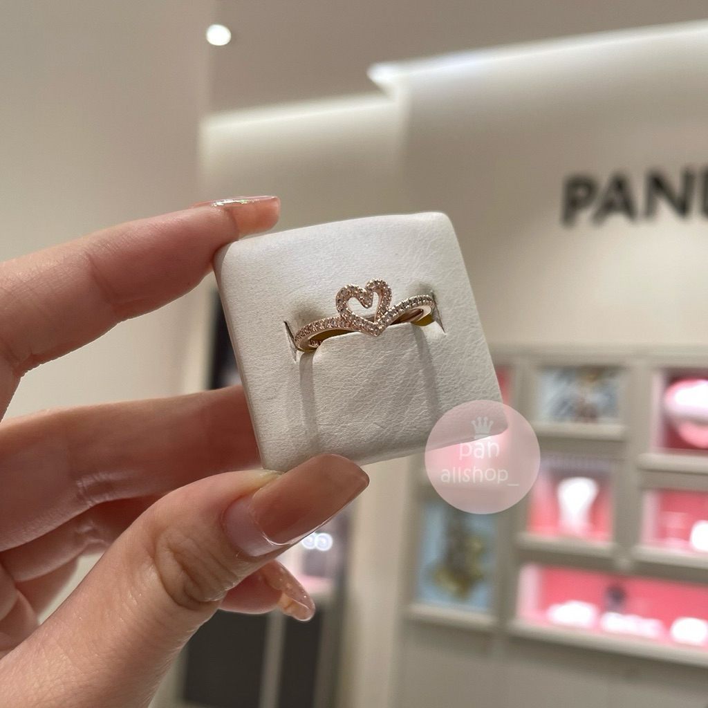 (ของแท้100%)Pandora wishborn heart rose ring แหวนหัวใจโรส wish