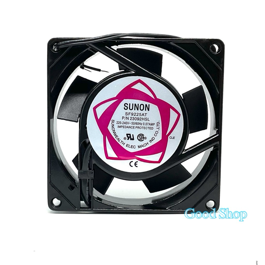 พัดลม 3นิ้วครึ่ง (3"1/2) 92x92x25mm SUNON SF9225AT P/N 23092HSL 220V-240V 50/60Hz 0.07A