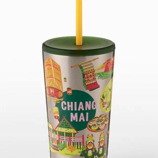 Starbucks Stainless Steel Chiang Mai Discovery Cold Cup 16oz. ทัมเบลอร์สตาร์บัคส์สแตนเลสสตีล ขนาด 16ออนซ์ A11180110