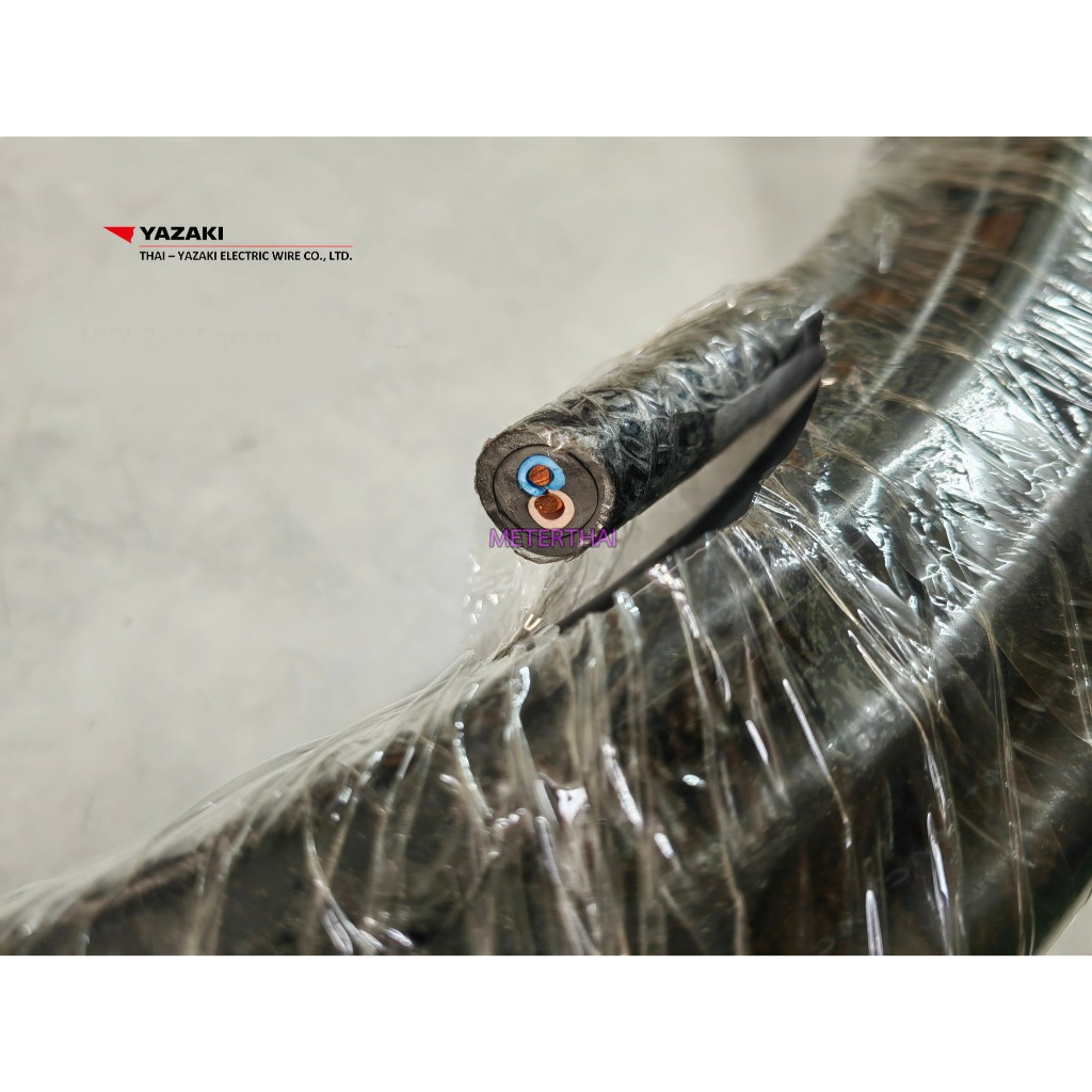 THAI YAZAKI สาย NYY 2x2.5 Sqmm ตัดยาว 10 เมตร หรือเลือกความยาวได้ครับ