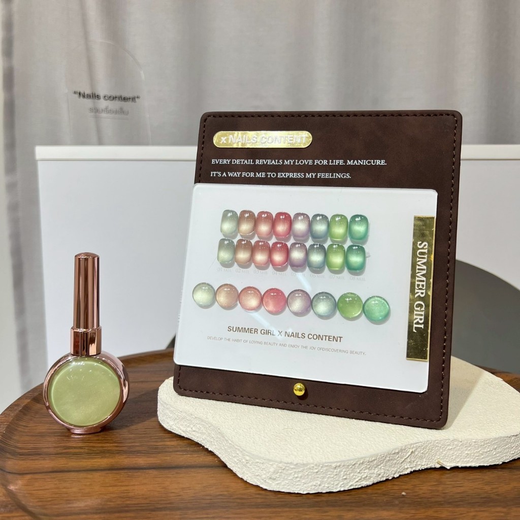 Lollipop cat eye ยกชุด ( SP10 ) Summer girl X Nails Content 8 สี 2026