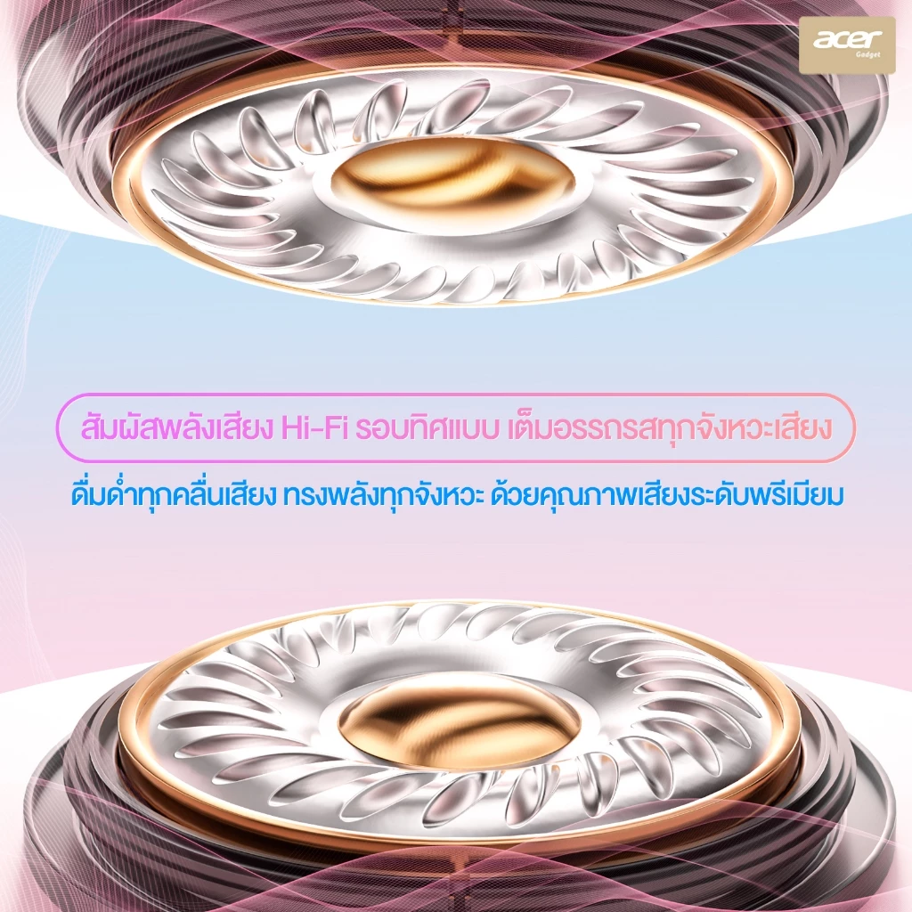 Acer OHR721 หูฟัง TWS Bluetooth ANC/ENC ตัดเสียงรบกวน thumbnail 5