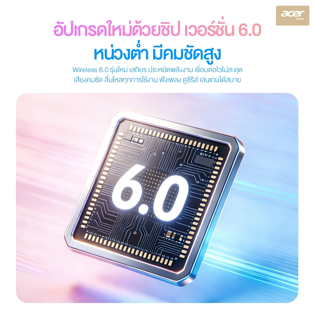 Acer OHR721 หูฟัง TWS Bluetooth ANC/ENC ตัดเสียงรบกวน thumbnail 6