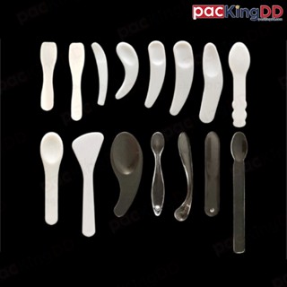 (แพ็ค 100 ชิ้น) ช้อนตักครีม ทาหน้า สีใส สีขาว มีหลายแบบ #P81…