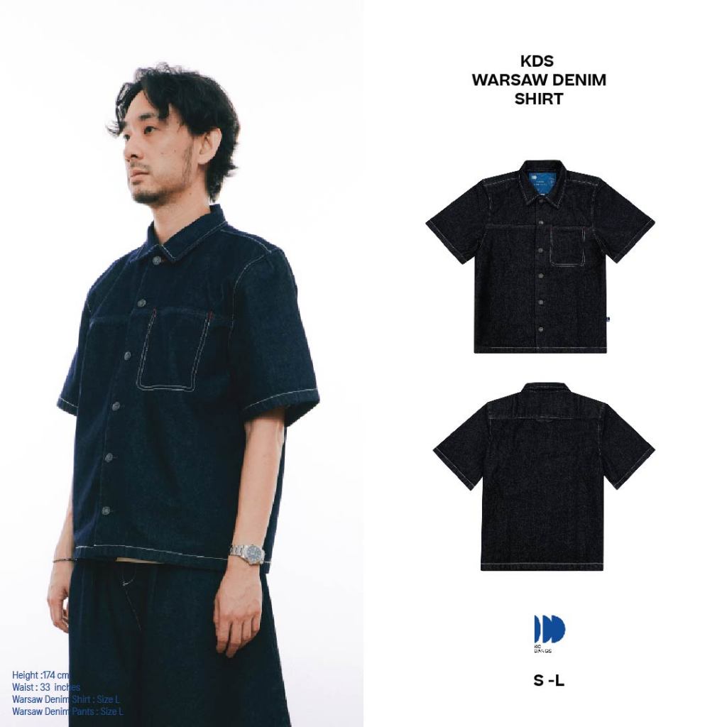 KODANGS Warsaw Denim Shirt เสื้อเชิ้ตยีนส์สีเข้ม แขนสั้น (NEW)