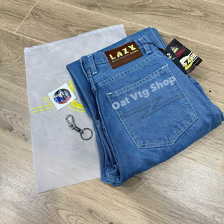 กางเกง LAZY สีบลู 14ออนซ์ แถมป้ายห้อย+ตะขอ