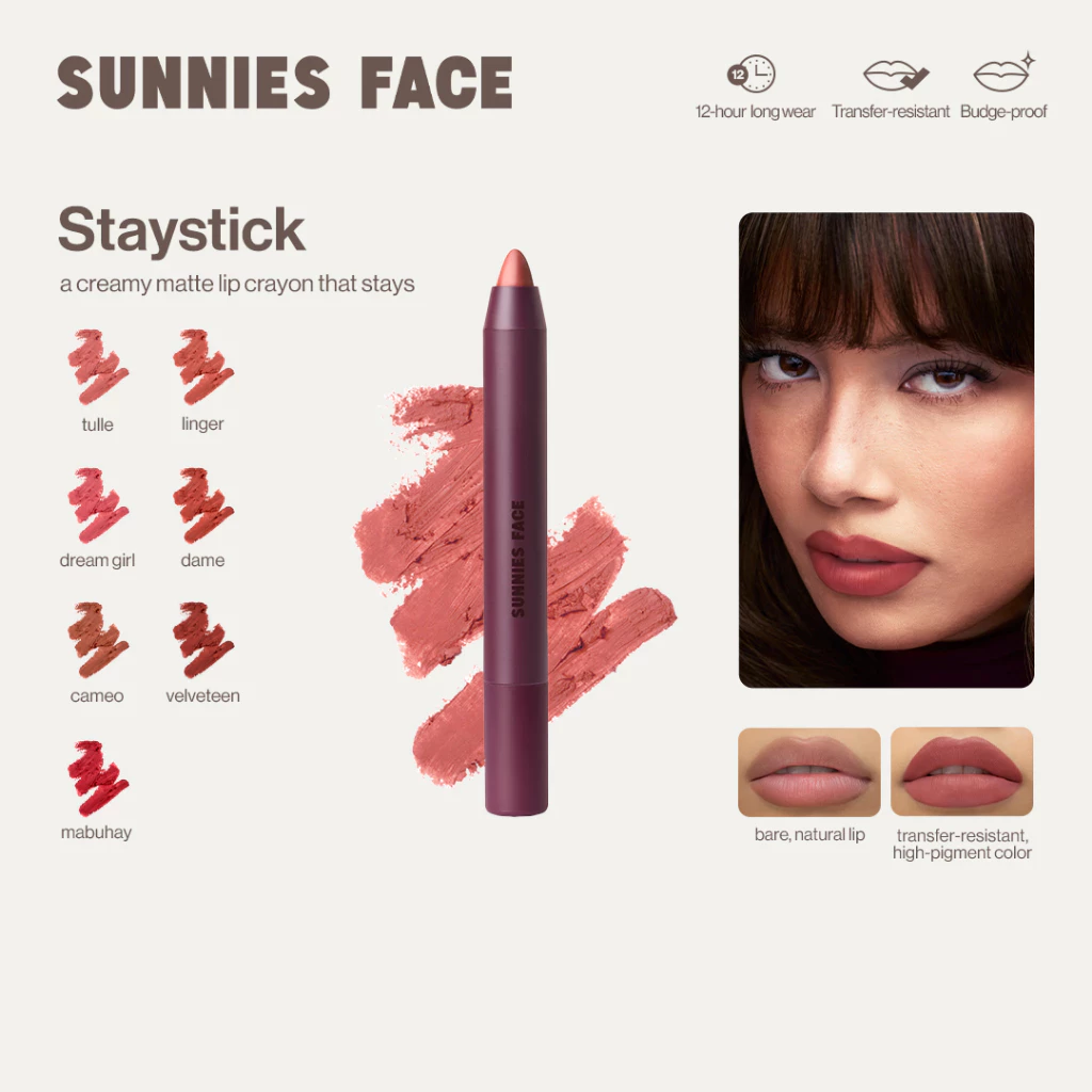 Sunnies Face Staystick [ลิปเครยอนเนื้อครีม–แมตต์ ติดทนยาวนาน]