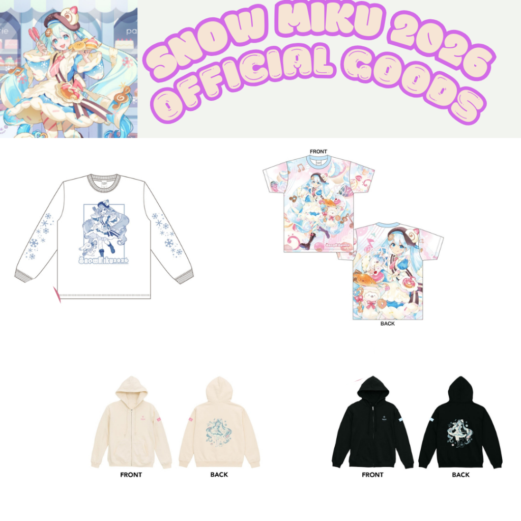 Brand-New SNOW MIKU 2026 Official Goods Vol.2 Selectable Variations Long Sleeve T-Shirt Full Graphic