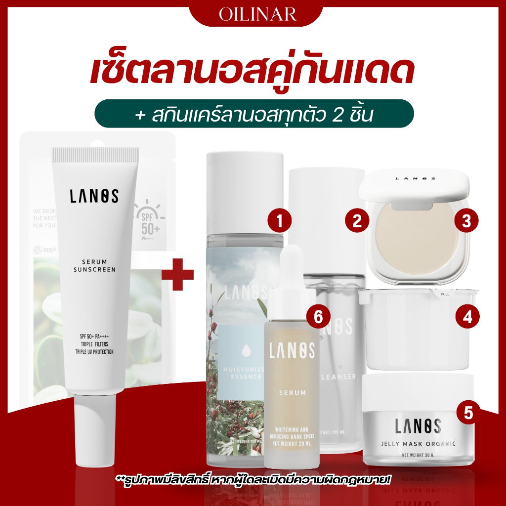 เซ็ตคู่กันแดดลานอส + สกินเเคร์ลานอส  LANOS SET