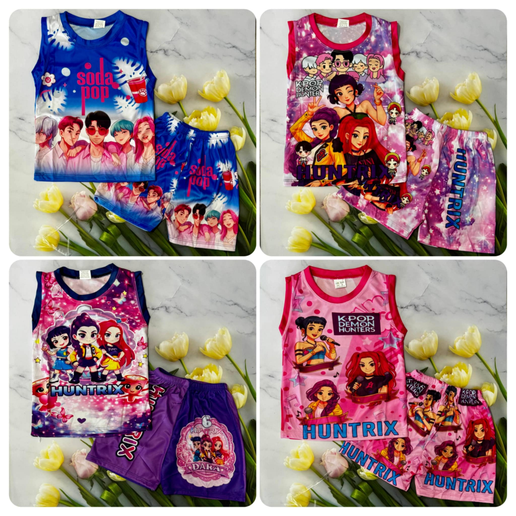 ชุดเซ็ตเด็ก ลายโซดาป๊อป SODA POP แขนสั้น/แขนกุด ผ้าไมโคร ผ้ามัน