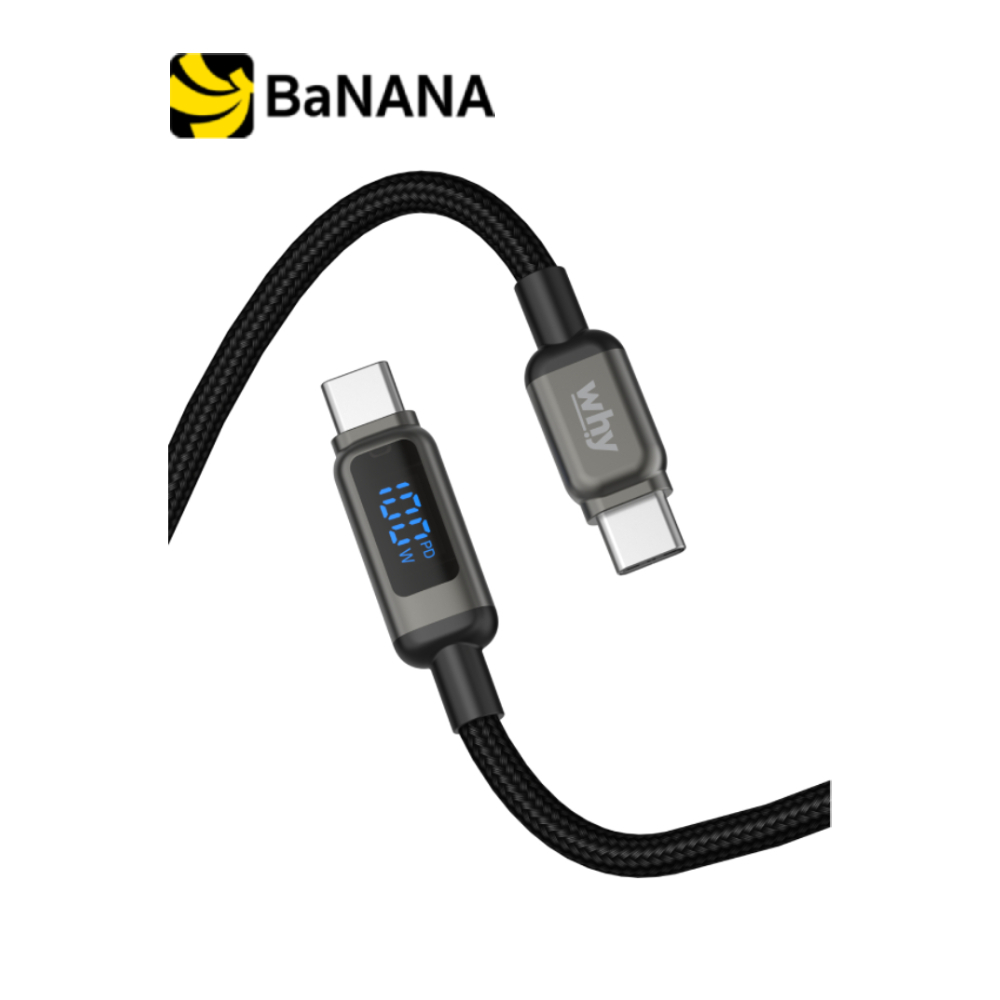 สายชาร์จ WHY USB-C to USB-C 100W Delta 1.2M Black (UC-1441C) by Banana IT