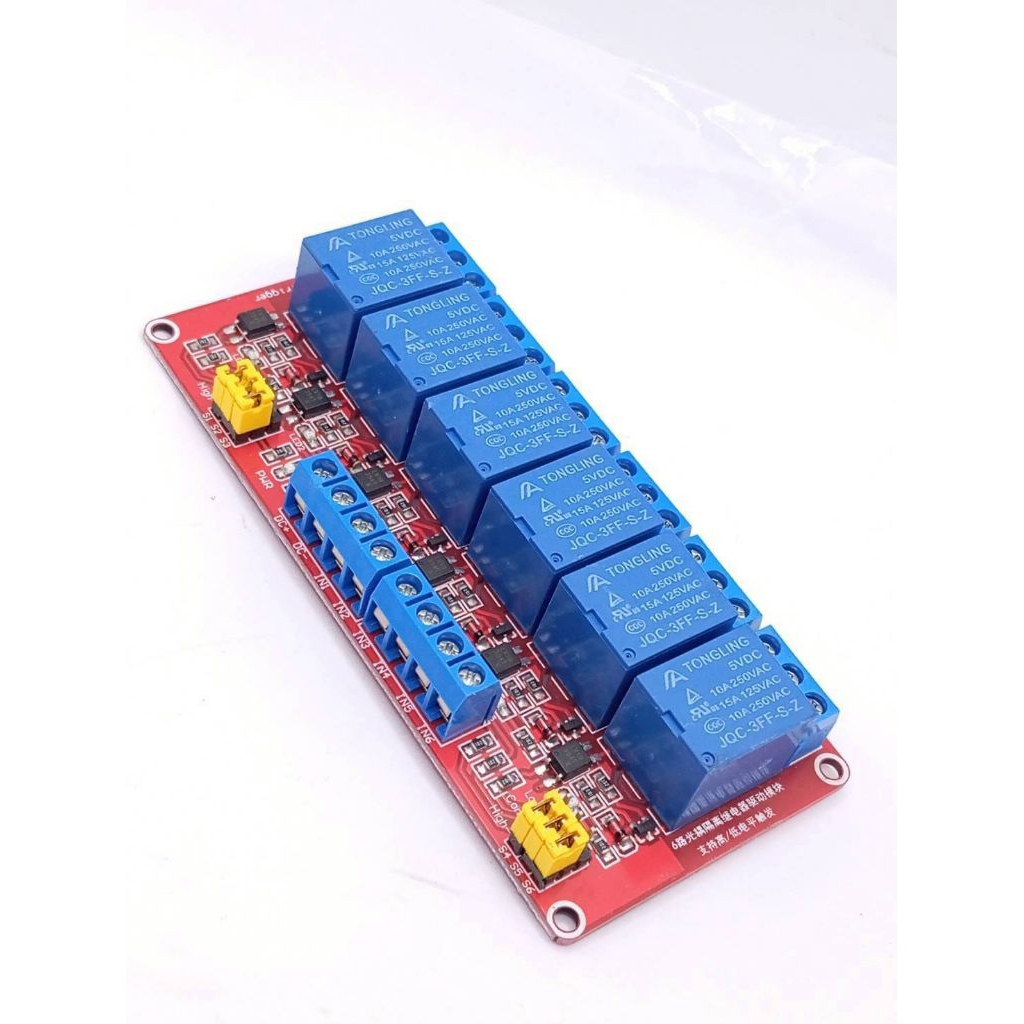 Module รีเลย์ Relay 6CH. 5V 12V 24V โมดูลรีเลย์แบบ 6 ช่อง (6 Relay Module)