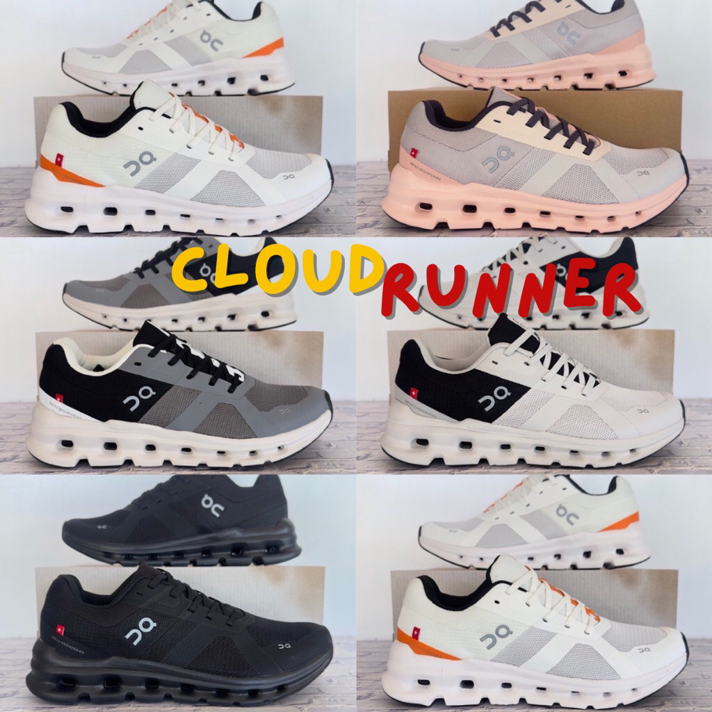 รองเท้าผ้าใบ รองเท้าวิ่ง Cloudrunner ใส่เที่ยว ราคาโปร น้ำหนักเบา สบายเท้า มีกล่อง ส่งในไทย