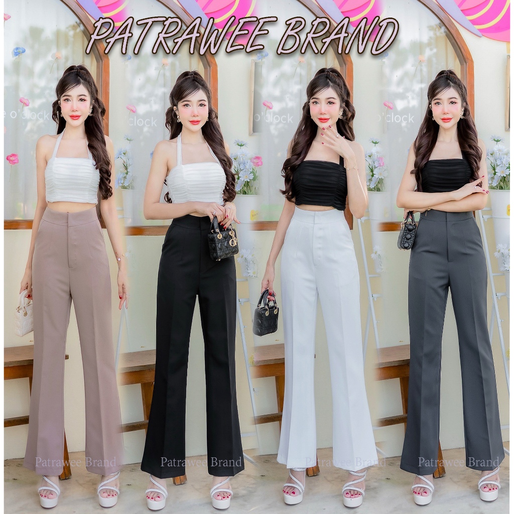 New!! P43 กางเกงขาม้า กางเกงขาม้าน้อย หรือขาม้าเล็ก S-XL งานตะขอดีเทลซิปหน้า แต่งกระเป๋า 2 ผ้าลิลลี่