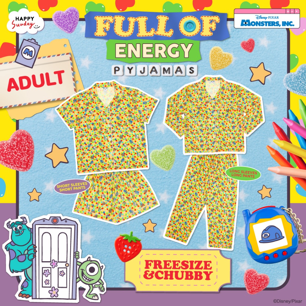 FULL OF ENERGY PYJAMAS | ชุดนอนลายมอนสเตอร์ อิงค์