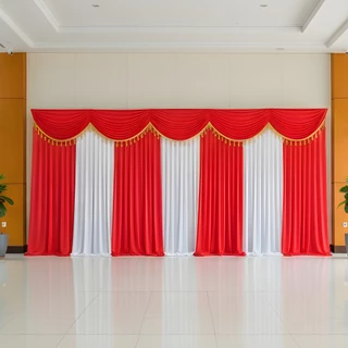 ผ้าฉากจัดงาน งานแต่ง งานบวช งานพิธี ห้องประชุม ม่านฉากหลังพระ สำเร็จรูป 3 เมตร 4 เมตร 5 เมตร