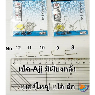 เบ็ดตกอาจิแบบมีเงี่ยงหลัง Angry Bird เบ็ดตกปลาเล็ด ปลาเกล็ด มีเบอร์ 8-12