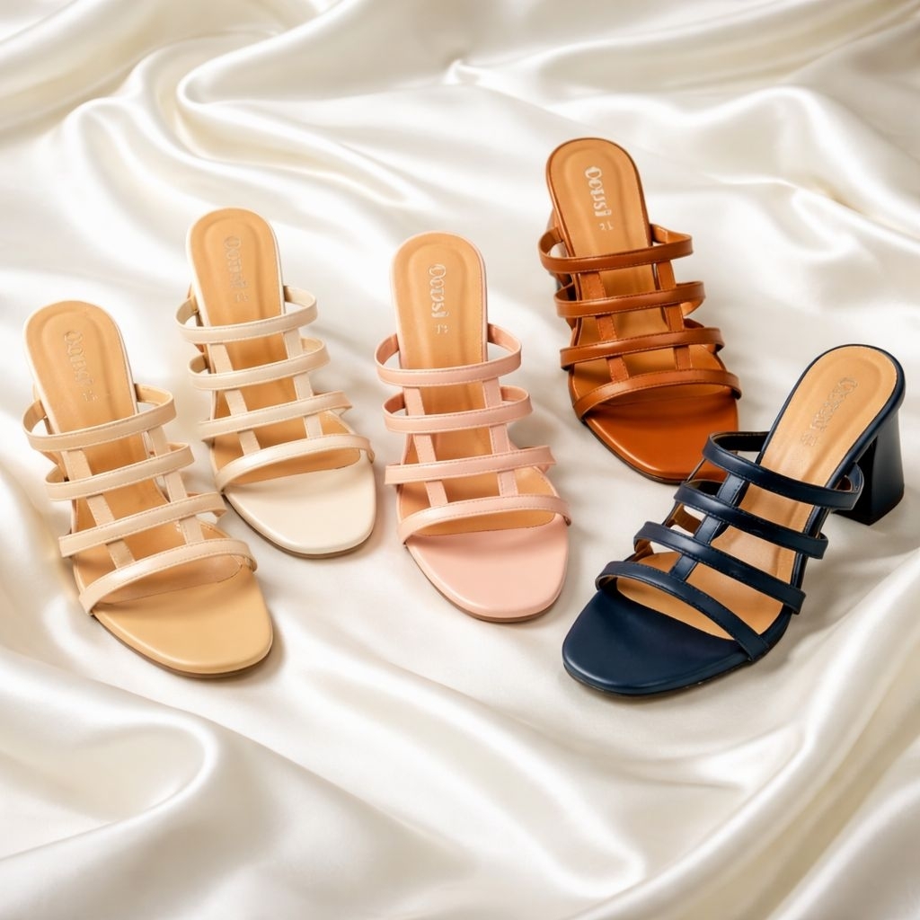 OOPsi รองเท้าสวม  Bigsize 41 42 43 44 45 ไซส์ใหญ่ ลายตาข่าย สูง 3 นิ้วคะ มี 5 สี สีดำ สีขาว สีชมพู ส