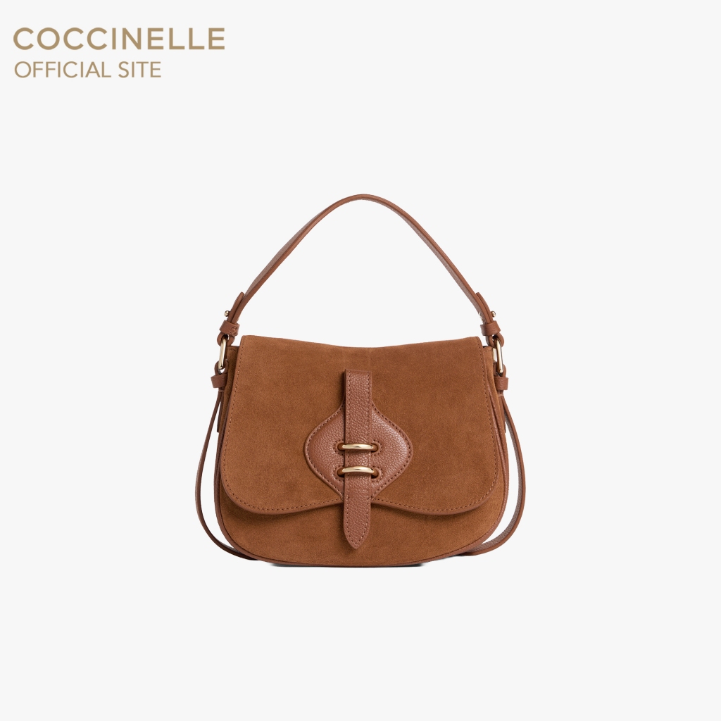 COCCINELLE กระเป๋าถือผู้หญิง รุ่น MAVERY HANDBAG 180201 สี COGNAC/COGNAC