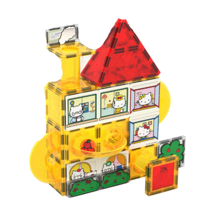 Picasso Tiles 56 Pc Hello Kitty Magnetic Marble Run Building  Set