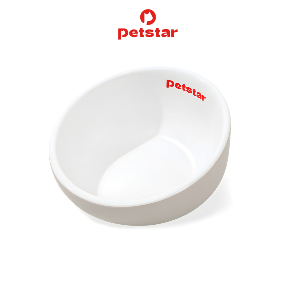 Petstar ชามอาหารแมว Food bowl ชามอาหารสัตว์เลี้ยง เซรามิก กันลื่น ไม่คว่ำ ล้างง่าย ชามปากเอียง ช่วยลดแรงกดที่กระดูกสันคอ