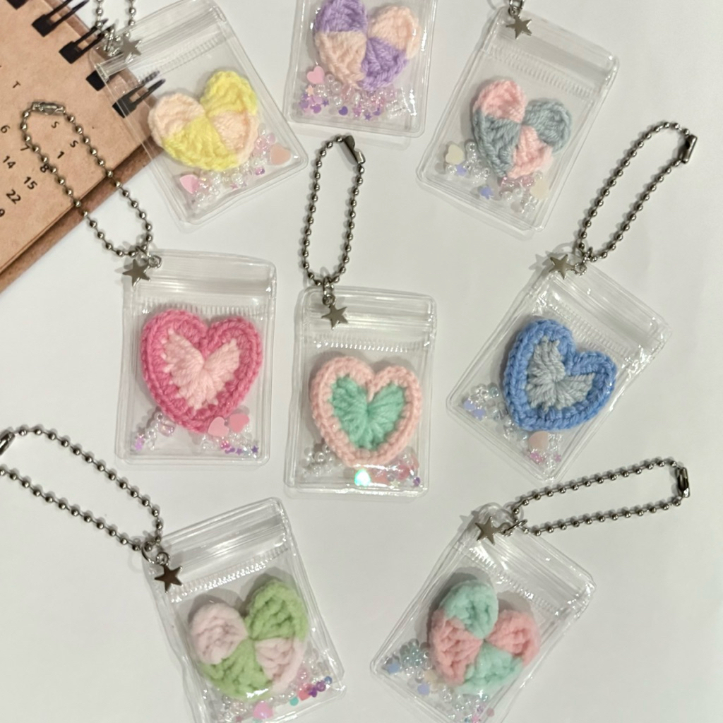 (new) พวงกุญแจ lucky heart bag ถุงซิป PVC แบบใส ของขวัญปัจฉิม ของ giveaway ของขวัญ congrats