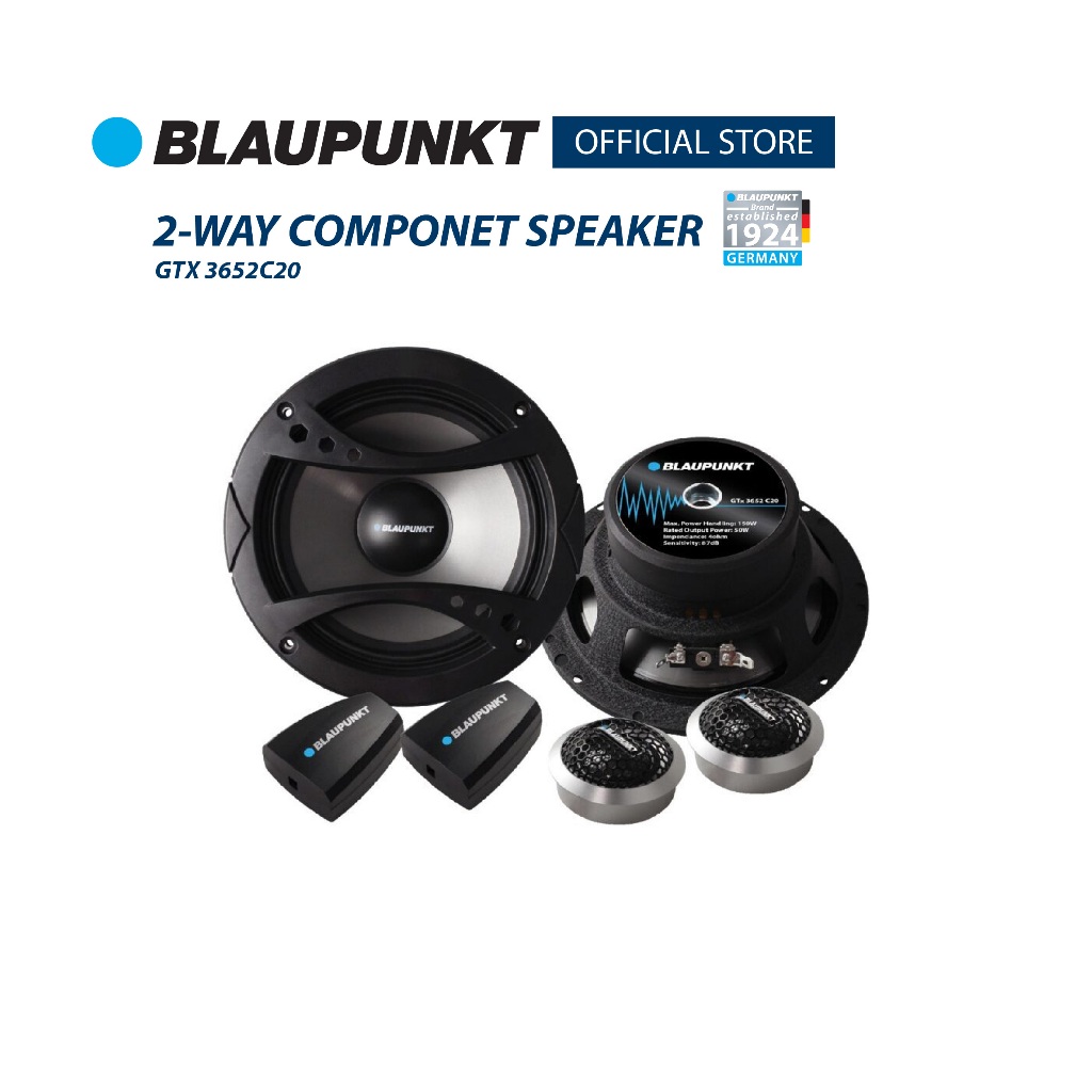 BLAUPUNKT ชุดลำโพงรถยนต์ระบบเสียง 2 ทาง 6.5 นิ้ว Component System รุ่น GTX 3652C20