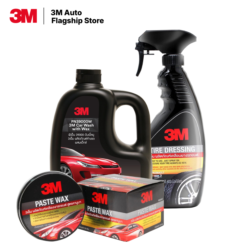 3M Set แชมพูล้างรถ PN39000W + PN39042LT + คานูบา PN39526LT