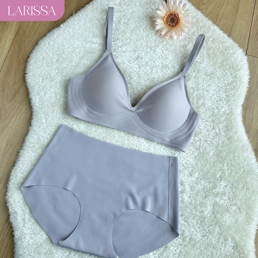 LARISSA (เซตบราใส่สบาย-สีม่วง) TINY-V BASIC BRA + BASIC PANTY บราไร้โครง บราใส่สบาย พร้อมกางเกงชั้นในเข้าเซต