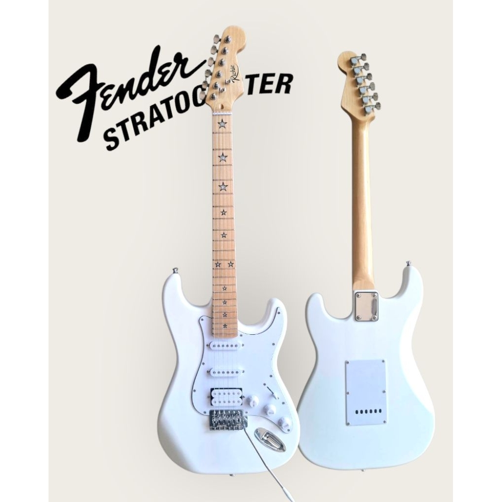 กีต้าร์ไฟฟ้าคอดาว RICHIE SSH STRATOCASTER แถมฟรี กระเป๋าFender คันโยก สายแจ็ค เสียงดี สวย มาตราฐาน