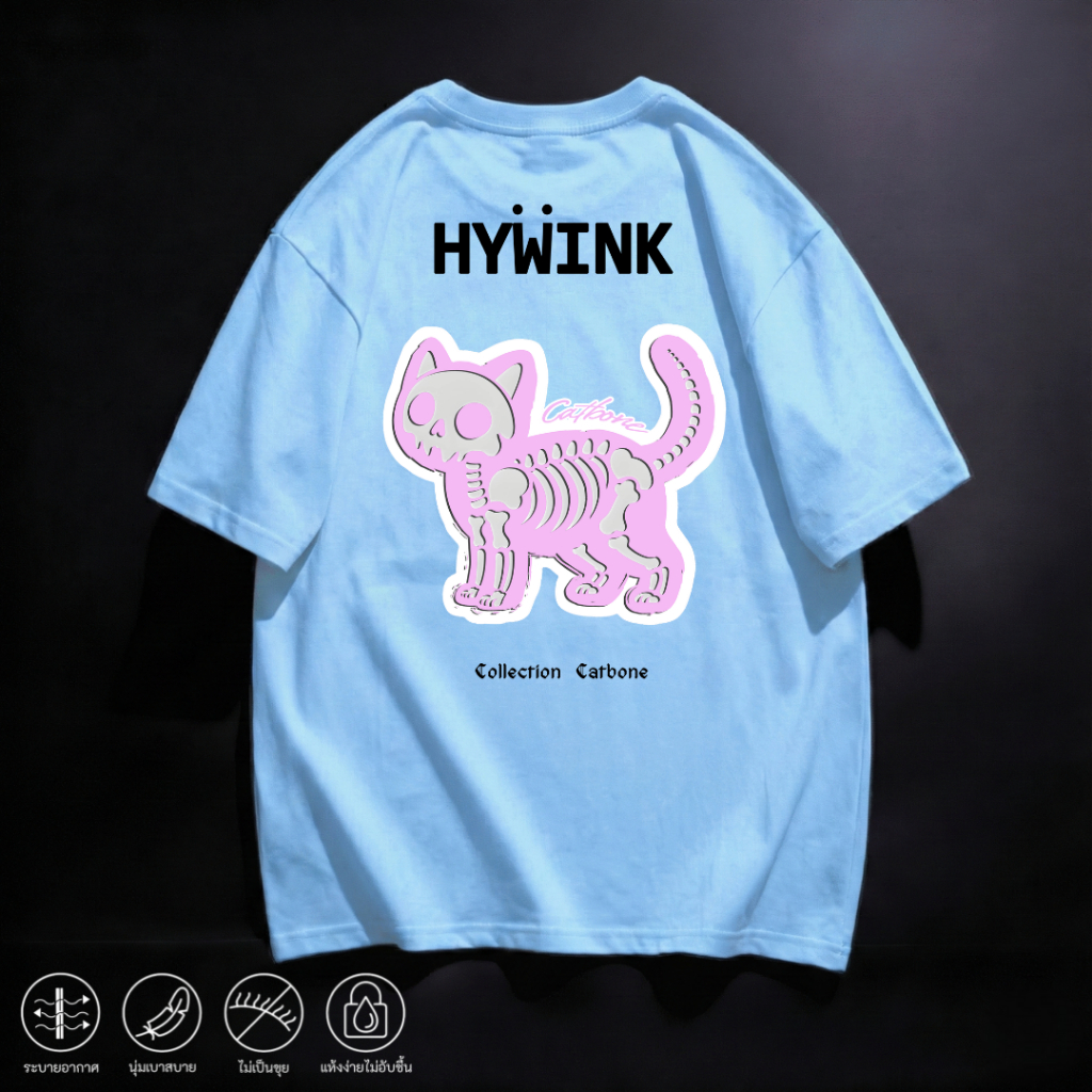 เสื้อยืดแขนสั้น พิมพ์ลายหน้าหลังแมวชมพูอ่อน แฟชั่นสายสตรีท เนื้อผ้านุ่ม ใส่สบายไม่ร้อน ผ้ายับยากทิ้งตัว เหมาะกับทุกๆวัน ราคา ถูกที่สุด ดีลบีเคเค แกลเลอรีภาพที่ 3