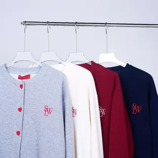 Lawyer Store | [728288] เสื้อคาร์ดิแกน กระดุมหัวใจ ปักลาย งานไหมพรมผ้าร่อง เสื้อคลุม เนื้อผ้าคุณภาพดี สวมใส่สบาย