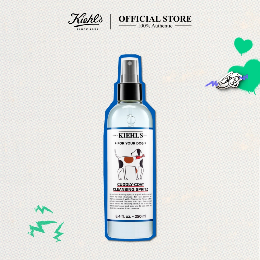 KIEHL'S CUDDLY-COAT CLEANSING SPRITZ ผลิตภัณฑ์สำหรับสุนัข สเปรย์ทำความสะอาดขนสุนัข 250ML