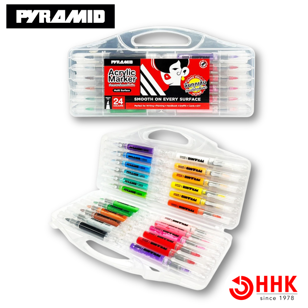 สินค้าใหม่  Pyramid Marker 24 สี หัวพู่กัน 691124