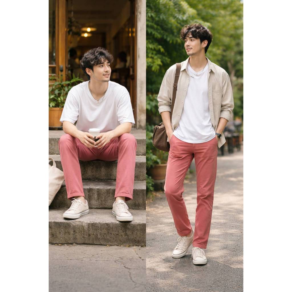 กางเกงขายาว สีอิฐ DOCKERS Mens Pants, Chinos & Casual Pants, Slim, Made in Turkey