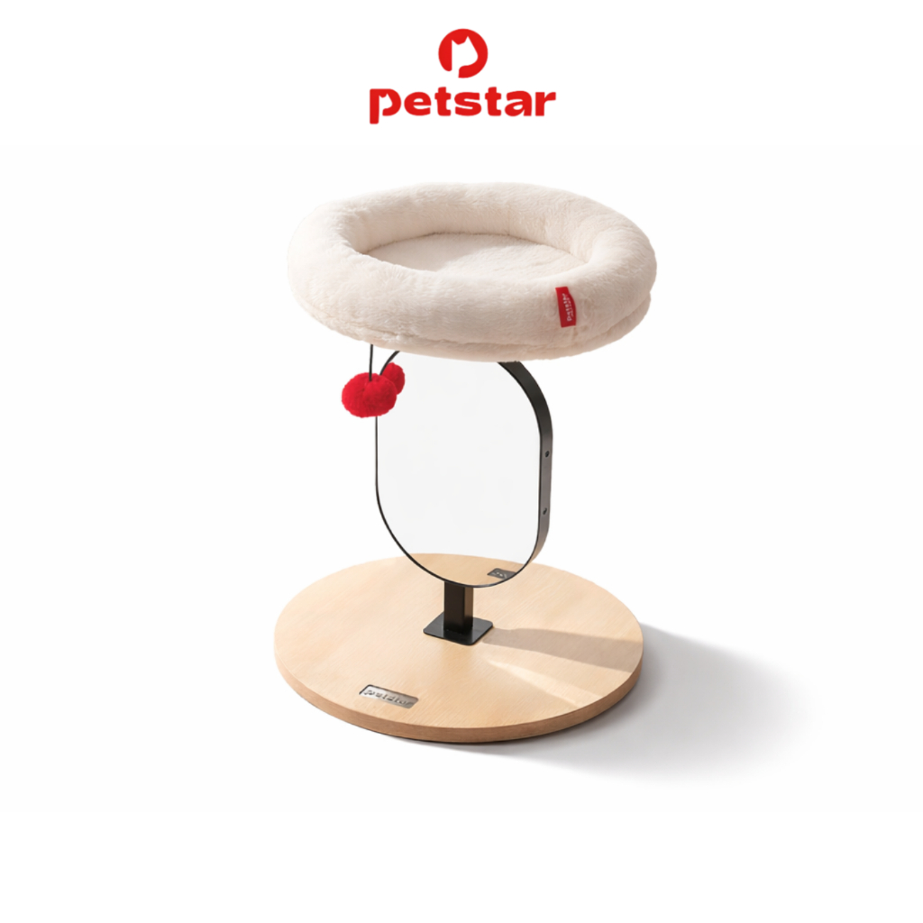 Petstar ที่นอนแมวยกสูง 4in1 แท่นนอนแมว คอนโดแมว มีกระจกในตัว พกพาง่าย เคลื่อนย้ายสะดวก Elevated cat bed