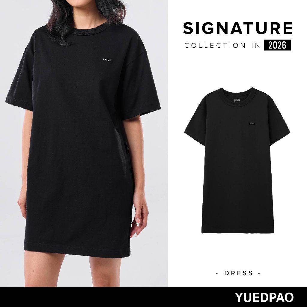Yuedpao Signature Dress 2026 ชุดเดรส ยืดเปล่า ผ้าหนาทรงสวย ยับยากไม่ต้องรีด เดรสสั้น สี Black