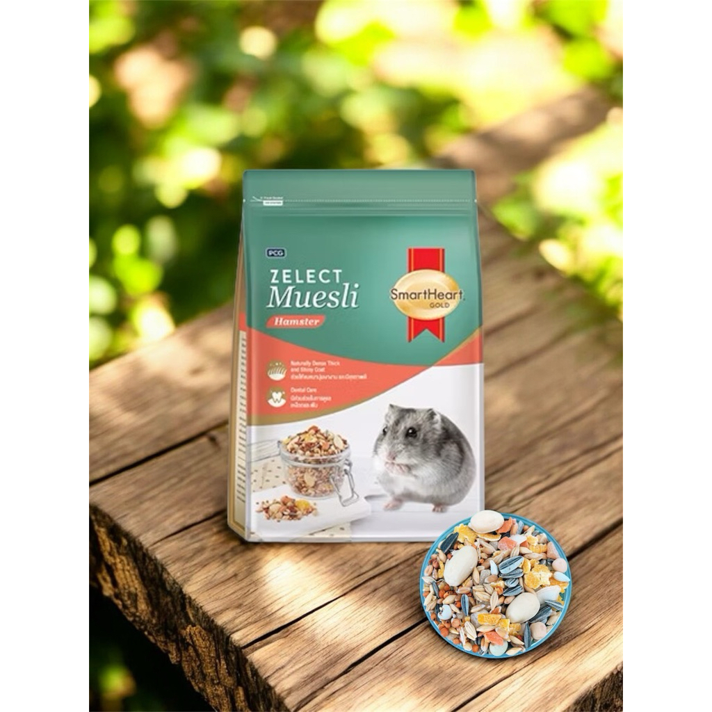 ขายดี ส่งไว อายุยาว Zelect Muesli SmartHeart gold 500g อาหารหนูแฮมสเตอร์