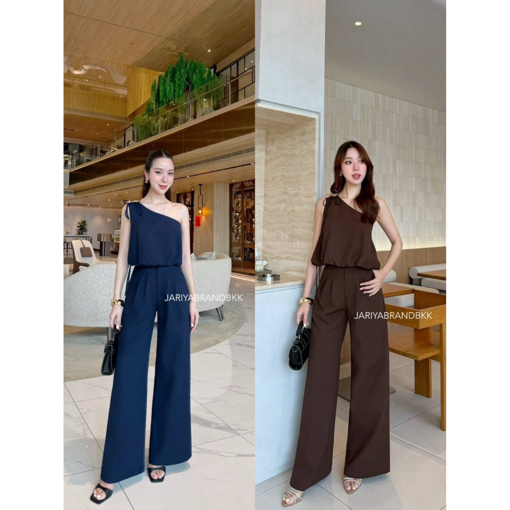 D2 งานป้าย Jariya Set ชุดเซ็ท 3 ชิ้น เสื้อ กางเกงขายาวเข็มกลัดผีเสื้อ สำหรับผู้หญิง เสื้อผ้าแฟชั่นผู